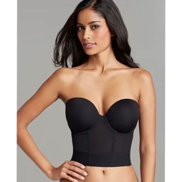 Wacoal Red Carpet Black Boned/Underwire Bustier Sz 38D - Picture 1 of 7